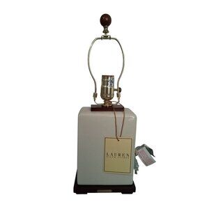 Ralph Lauren Ivory Table Lamp With Brass And Wood Accents